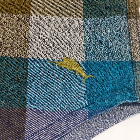 Tommy Bahama Canyon Beach Flannel Men's Large Shirt Button Up Lightweight - Picture 5 of 12